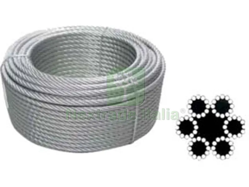 Fune Metallica in Acciaio Zincato - ? mm14 rt da mt100, 72 fili — Fili, cavetti e catene metalliche — rif. FERX.FER250337 Fune Metallica in Acciaio Zincato - ? mm14 rt da mt100, 72 fili — Fili, cavetti e catene metalliche — rif. FERX.FER250337