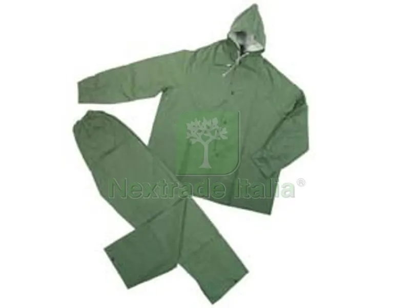 IMPERMEABILE GIACCA/PANTALONE IN PVC BISPALMATO PLP VERDE - tg. XXXL — Protezioni corpo — rif. FERX.FER92029