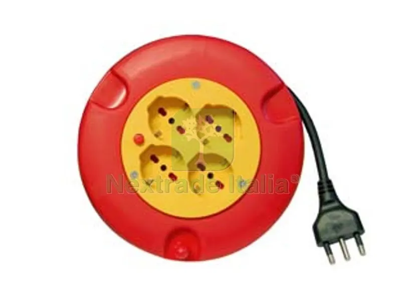Avvolgicavo Elettrico 4 Prese Schuko Bipasso MT.5 - mt.5 — Cavi e fili — rif. FERX.FER251204