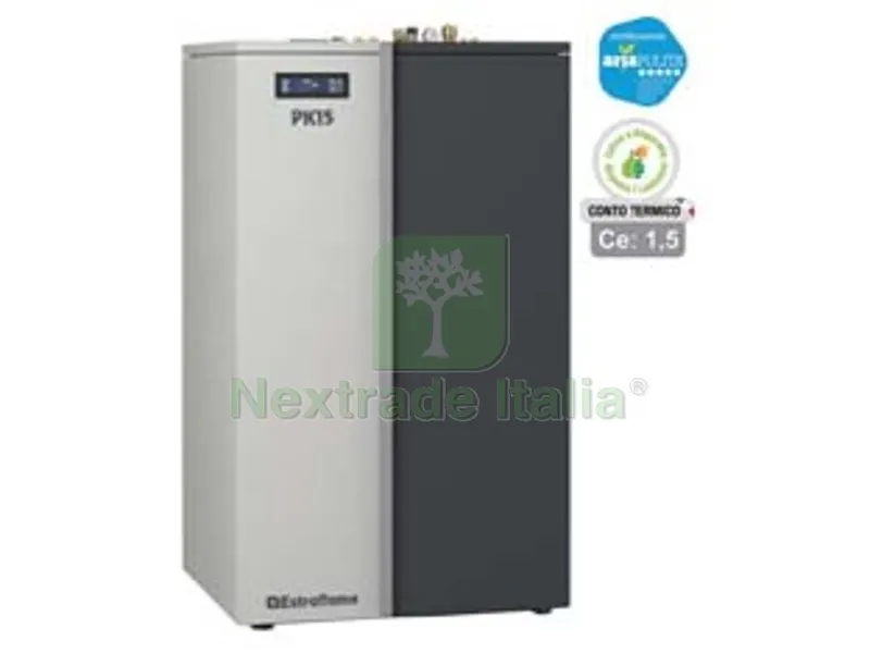Caldaia Termopellet PK15 15 KW Bordeaux (conto Termico) - misure cm.82,2x74,5x140,0h. - peso Kg.295 — Caldaie e radiatori — rif. FERX.FER251372 Caldaia Termopellet PK15 15 KW Bordeaux (conto Termico) - misure cm.82,2x74,5x140,0h. - peso Kg.295 — Caldaie e radiatori — rif. FERX.FER251372