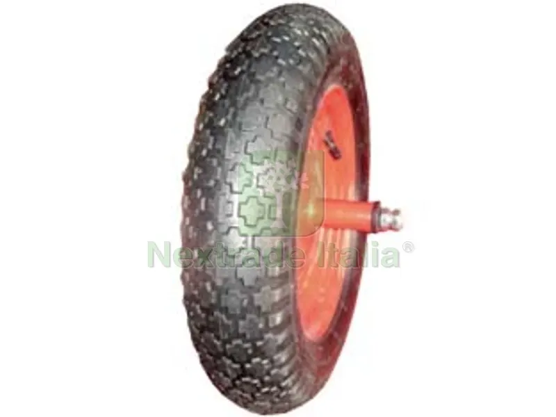 Ruota per Carriola Pneumatica con Carrarmato Perno MM.12X210 - perno mm.12x210, interasse mm.150 — Attrezzi da giardino — rif. FERX.FER252591