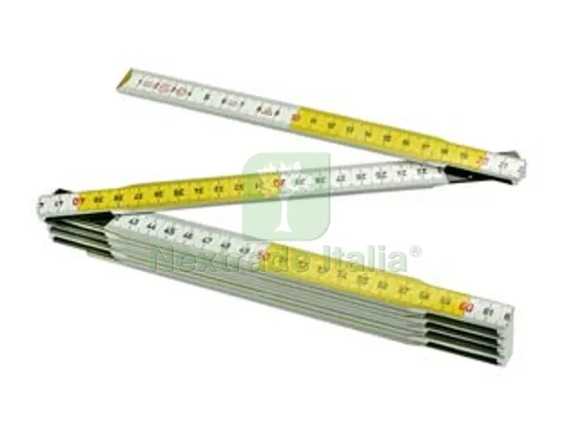10PZ DOPPIOMETRO IN LEGNO BIANCO/GIALLO CE - mt.2 — Misurazione e taglio manuale — rif. FERX.FER252829 10PZ DOPPIOMETRO IN LEGNO BIANCO/GIALLO CE - mt.2 — Misurazione e taglio manuale — rif. FERX.FER252829