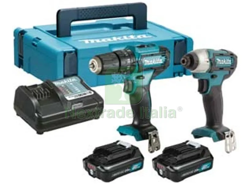 kit trapano hp333d+trapano td110d 2 batt. litio 12v 2ah (clx228aj) - 2 batterie "li-ion" da 2ah — Trapani e avvitatori — rif. FERX.FER254434 kit trapano hp333d+trapano td110d 2 batt. litio 12v 2ah (clx228aj) - 2 batterie "li-ion" da 2ah — Trapani e avvitatori — rif. FERX.FER254434