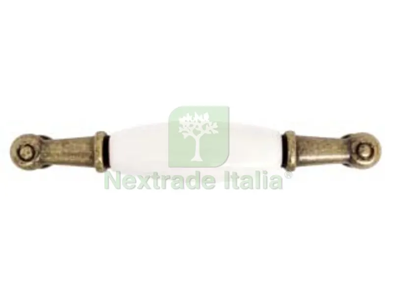 5PZ Maniglia per Mobili in Porcellana MOD.M30.00 Bianca - mm.116x17h. - interfori mm.96 — Ferramenta per legno e mobili — rif. FERX.FER254830 5PZ Maniglia per Mobili in Porcellana MOD.M30.00 Bianca - mm.116x17h. - interfori mm.96 — Ferramenta per legno e mobili — rif. FERX.FER254830