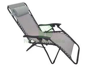 poltrona acciaio pieghevole automatica fume' bianca - cm.65x89x112h. — Arredo — rif. FERX.FER255868
