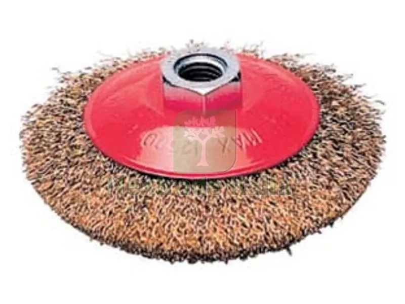 3BLISTER SPAZZOLA CONICA FILI ACCIAIO PER SMERIGLIATRICE EXTRA - ? mm.125 foro filettato 14 MA — Punte, frese e dischi — rif. FERX.FER256094 3BLISTER SPAZZOLA CONICA FILI ACCIAIO PER SMERIGLIATRICE EXTRA - ? mm.125 foro filettato 14 MA — Punte, frese e dischi — rif. FERX.FER256094