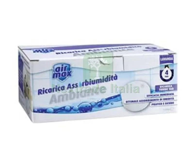 6PZ airmax assorbiumidita' ricariche tab lavanda - 4 ricariche 450 gr. ciascuna — Casalinghi e organizzazione — rif. FERX.FER256452 6PZ airmax assorbiumidita' ricariche tab lavanda - 4 ricariche 450 gr. ciascuna — Casalinghi e organizzazione — rif. FERX.FER256452