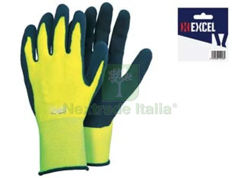 12BLISTER Guanti da Lavoro in Lattice Rugoso Alta Visibilita' - tg.9 — Abbigliamento alta visibilita — rif. FERX.FER261487