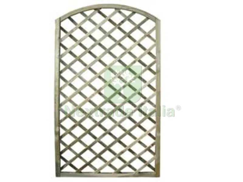 TRALICCIO AD ARCO IN PINO IMPREGNATO CORNICE MM.30X35 - cm. 90x180h. — Recinzioni in legno — rif. FERX.FER263634