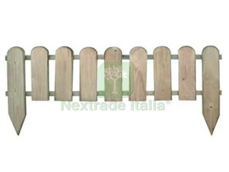 5PZ STECCATO A DOGHE CONTINUE IN PINO IMPREGNATO -cm.110x28/45h. — Recinzioni in legno — rif. FERX.FER263719