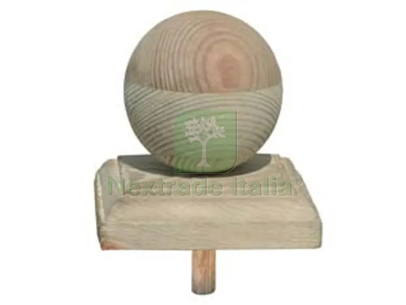 FINALE CON SFERA IN PINO IMPREGNATO - cm.9x9 per palo cm.7x7 — Recinzioni in legno — rif. FERX.FER263993 FINALE CON SFERA IN PINO IMPREGNATO - cm.9x9 per palo cm.7x7 — Recinzioni in legno — rif. FERX.FER263993