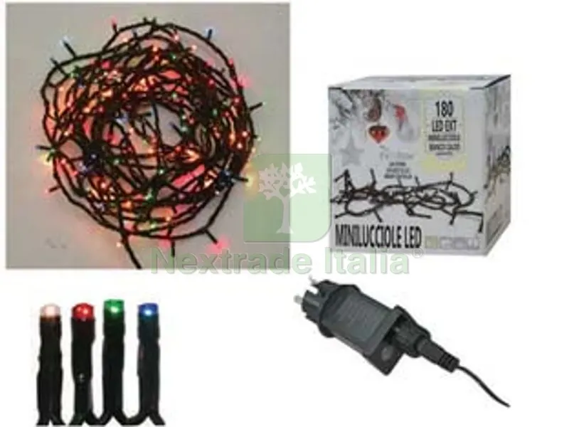 Minilucciole a LED Multicolor per Esterno con Gioco Luci - 100 led - mt.5 + 4,95 — Illuminazione — rif. FERX.FER269339 Minilucciole a LED Multicolor per Esterno con Gioco Luci - 100 led - mt.5 + 4,95 — Illuminazione — rif. FERX.FER269339