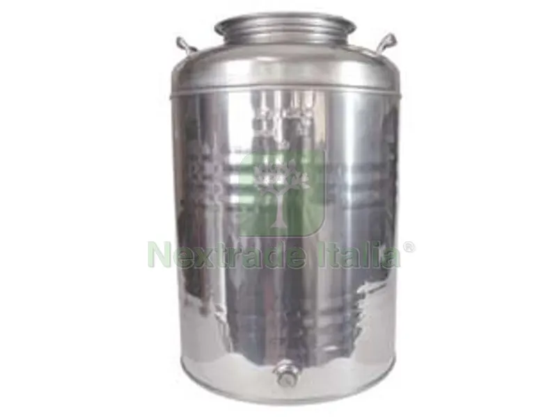 FUSTO INOX PER OLIO GRAFFATO LT.50 - ? mm.375x580h. — Chiodi e graffe — rif. FERX.FER269391