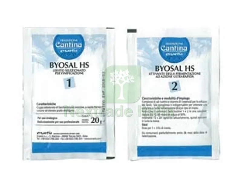 5PZ Lievito Selezionato + Attivante di Fermentazione GR.20 Byosal HS - gr.20 lievito + gr.20 attivante — Hobby ed enologia — rif. FERX.FER269469 5PZ Lievito Selezionato + Attivante di Fermentazione GR.20 Byosal HS - gr.20 lievito + gr.20 attivante — Hobby ed enologia — rif. FERX.FER269469