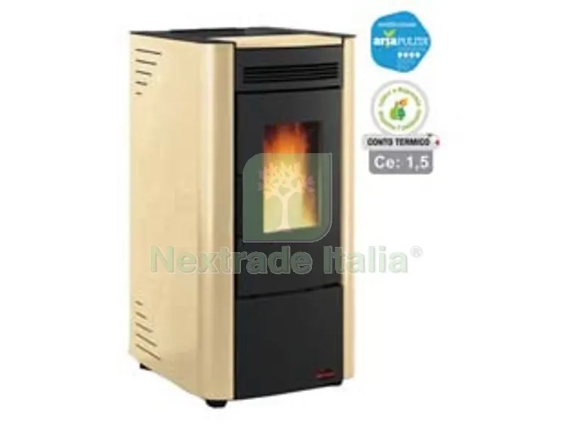 Stufa a Pellet Ketty EVO 6,5 KW Pergamena (conto Termico) - misure cm.45,6x50,7x88,4h. - peso Kg.69 — Stufe e camini — rif. FERX.FER270113