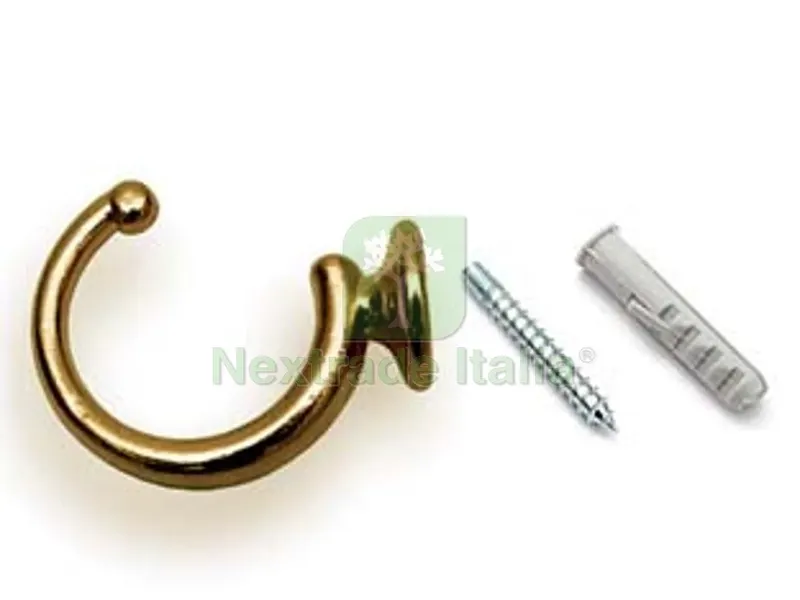 6PZ Ganci Raccoglitenda a Filo Grandi Bronzo - mm.40 — Ferramenta per legno e mobili — rif. FERX.FER270564
