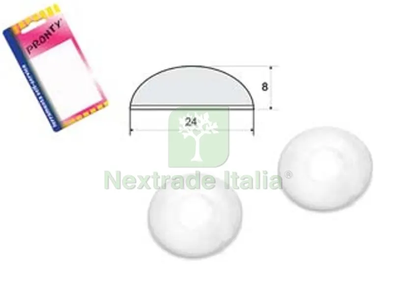 12PZ Paracolpi a Mezzaluna Adesivi Trasparenti - mm.24x8, in bl.4 pz. — Misurazione e taglio manuale — rif. FERX.FER270731