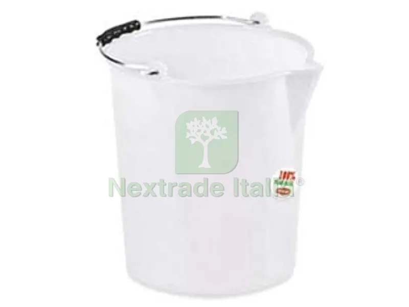 3PZ Secchio Industriale Graduato in Polietilene Bianco - ? cm.28x29 lt.12 — Teli e film di protezione — rif. FERX.FER271028