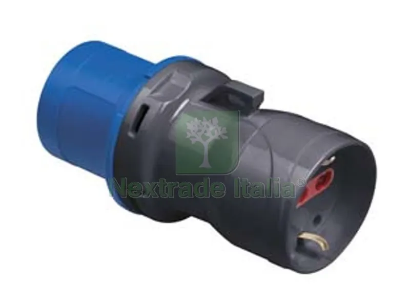 2PZ ADATTATORE INDUSTRIALE CON SPINA CEE E PRESA SCHUKO 10/16A BIPASSO IP44 - 16A COLORE BLU — Interruttori e prese — rif. FERX.FER271905 2PZ ADATTATORE INDUSTRIALE CON SPINA CEE E PRESA SCHUKO 10/16A BIPASSO IP44 - 16A COLORE BLU — Interruttori e prese — rif. FERX.FER271905