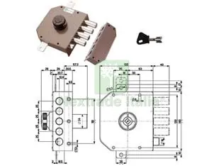 SERRATURA TRIPLICE DA APPLICARE CON SCROCCO CON POMOLO A POMPA 30631 - mm.60 DX cilindro ? mm.30 (30631VD60X) — Serrature e cilindri — rif. FERX.FER272056 SERRATURA TRIPLICE DA APPLICARE CON SCROCCO CON POMOLO A POMPA 30631 - mm.60 DX cilindro ? mm.30 (30631VD60X) — Serrature e cilindri — rif. FERX.FER272056