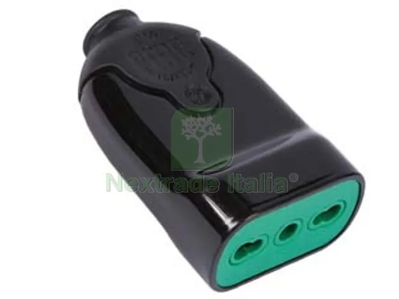 5PZ Presa Dritta 2 Poli + Terra Bipasso 10/16A Nera - nera 81001 — Illuminazione — rif. FERX.FER272773