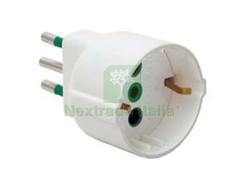 5PZ ADATTATORE SCHUKO 2 POLI + TERRA 10A BIANCO - bianco 82120 — Interruttori e prese — rif. FERX.FER272803 5PZ ADATTATORE SCHUKO 2 POLI + TERRA 10A BIANCO - bianco 82120 — Interruttori e prese — rif. FERX.FER272803