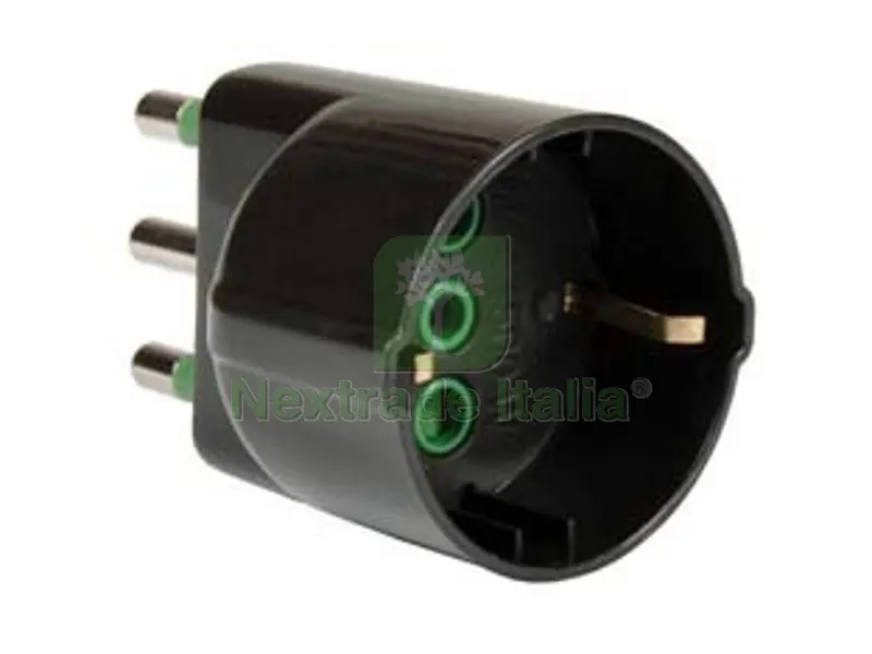 5PZ Adattatore Schuko 2 Poli + Terra 16A Nero - nero 82131 — Interruttori e prese — rif. FERX.FER272841