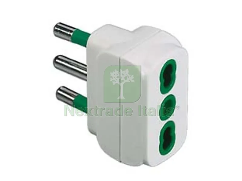 5PZ Adattatore 2 Poli + Terra Bipasso Bianco - bianco 82110 — Illuminazione — rif. FERX.FER272872