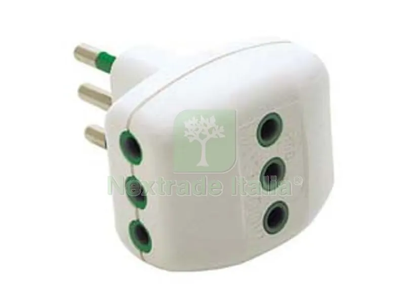5PZ Adattatore Triplo 2 Poli + Terra 10A Bianco - bianco 82200 — Interruttori e prese — rif. FERX.FER272896