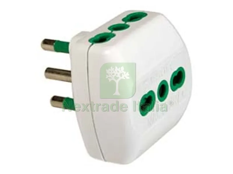 5PZ ADATTATORE TRIPLO 2 POLI + TERRA 16A BIANCO - bianco 82180 — Interruttori e prese — rif. FERX.FER272919