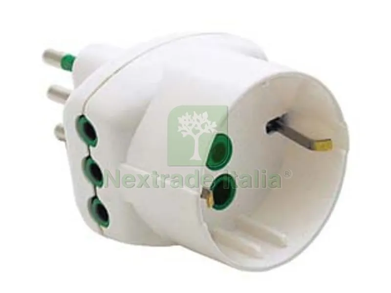 5PZ ADATTATORE TRIPLO 2 POLI + TERRA SCHUKO BIANCO - bianco 82210 — Interruttori e prese — rif. FERX.FER272940 5PZ ADATTATORE TRIPLO 2 POLI + TERRA SCHUKO BIANCO - bianco 82210 — Interruttori e prese — rif. FERX.FER272940