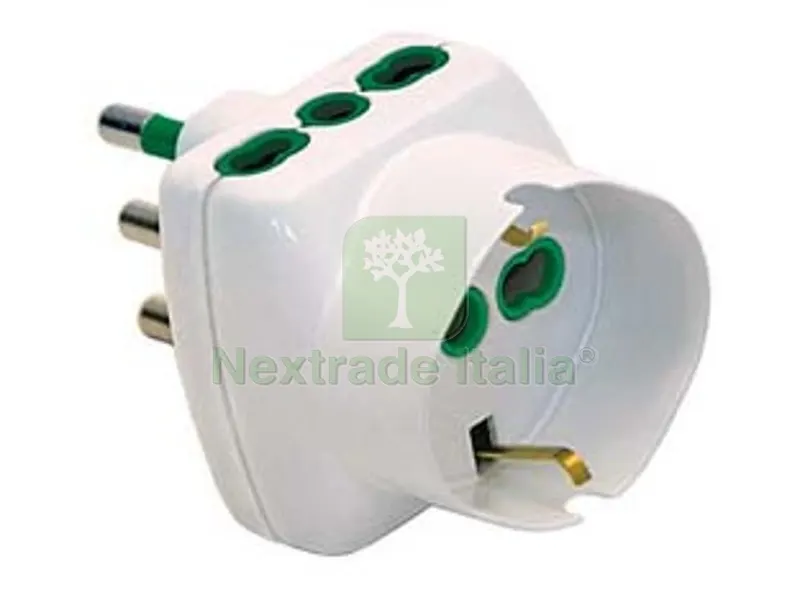 5PZ Adattatore Triplo 2 Poli + Terra Schuko Bipasso Bianco - bianco 82240 — Illuminazione — rif. FERX.FER272964