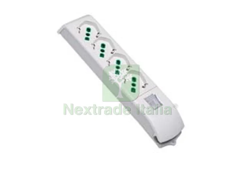 MULTIPRESA 4 POSTI BIPASSO + SCHUKO CON INTERRUTTORE SENZA CAVO - bianca 410120 — Interruttori e prese — rif. FERX.FER273039 MULTIPRESA 4 POSTI BIPASSO + SCHUKO CON INTERRUTTORE SENZA CAVO - bianca 410120 — Interruttori e prese — rif. FERX.FER273039