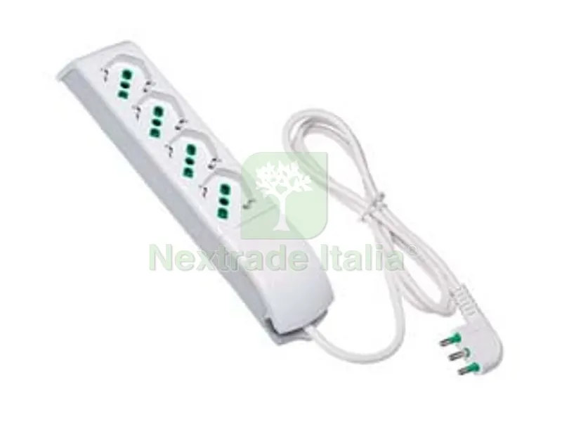 MULTIPRESA 4 POSTI BIPASSO + SCHUKO - bianco 410110 — Interruttori e prese — rif. FERX.FER273084