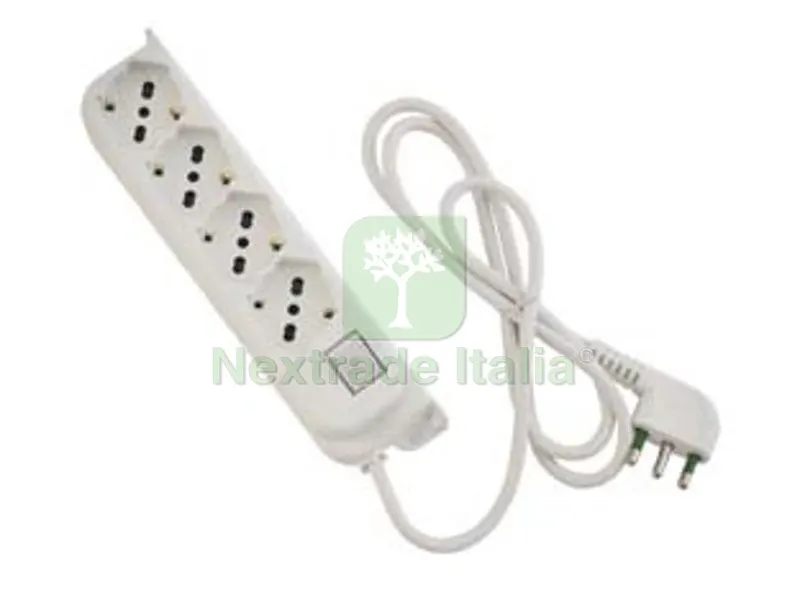 2PZ MULTIPRESA 4 POSTI BIPASSO + SCHUKO CON INTERRUTTORE "LINEA RETAIL" - bianca 47420 — Interruttori e prese — rif. FERX.FER273091 2PZ MULTIPRESA 4 POSTI BIPASSO + SCHUKO CON INTERRUTTORE "LINEA RETAIL" - bianca 47420 — Interruttori e prese — rif. FERX.FER273091