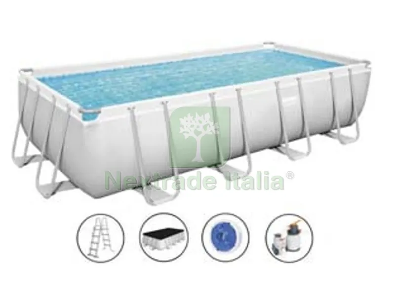 piscina power steel rettangolare telaio portante cm.549x274x122h. - kg.113.9 - lt.14.812 - filtro sabbia (art.56466) — Tempo libero outdoor — rif. FERX.FER274647