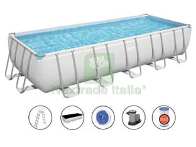 piscina power steel rettangolare telaio portante cm.640x274x132h. -kg.131,5 -lt.19.281 -filtro cartuccia (art.5611z) — Tempo libero outdoor — rif. FERX.FER274654 piscina power steel rettangolare telaio portante cm.640x274x132h. -kg.131,5 -lt.19.281 -filtro cartuccia (art.5611z) — Tempo libero outdoor — rif. FERX.FER274654