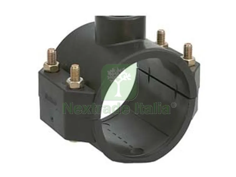 5PZ PRESA A STAFFA IN POLIPROPILENE CON 4 BULLONI - ? mm.63x F 1/2" — Bulloni, dadi e rondelle — rif. FERX.FER280280