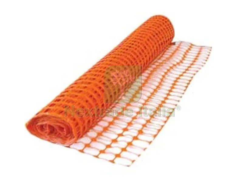 Rete Cantiere PL Arancio - m.50x1.2h. fori rettangolari mm.100x40 - 120g/mq — Reti e recinzioni — rif. FERX.FER280747