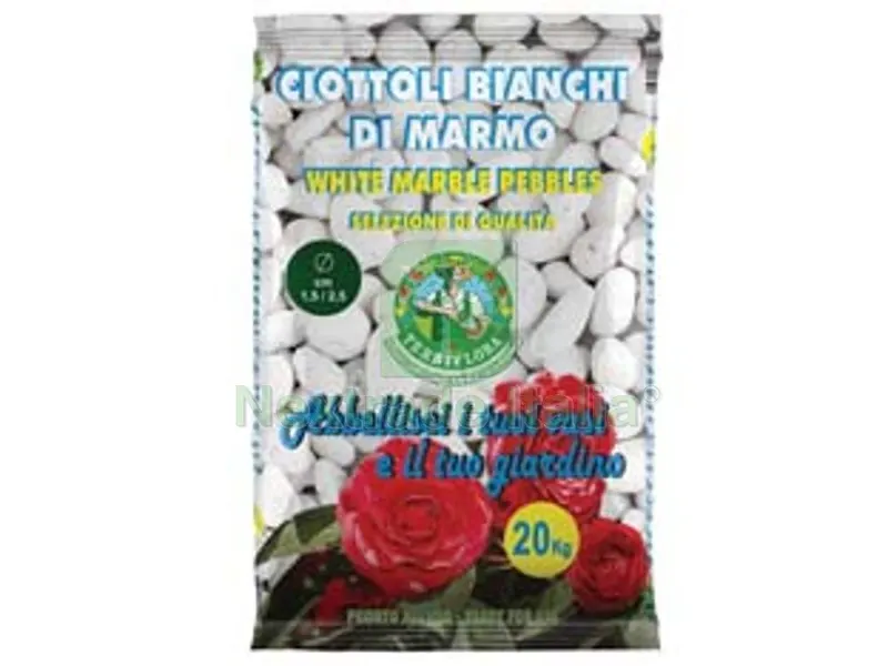 CIOTTOLO BIANCO IN MARMO - kg.20 mm.25/40 — Isolanti e reti — rif. FERX.FER281621 CIOTTOLO BIANCO IN MARMO - kg.20 mm.25/40 — Isolanti e reti — rif. FERX.FER281621