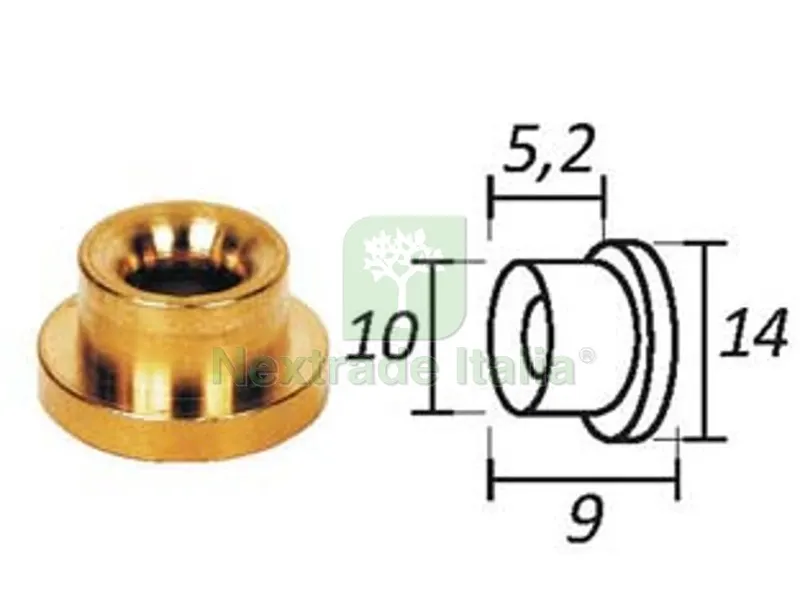 10PZ Passafilo in Ottone per Testine con Sede - ? mm.9, ? esterno mm.14 — Attrezzi da giardino — rif. FERX.FER281713
