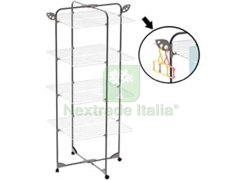 STENDIBIANCHERIA "ALPINA 40" ACCIAIO VERNICIATO MT.40 - cm.68x68x155h. — Stendibiancheria e bucato — rif. FERX.FER283175 STENDIBIANCHERIA "ALPINA 40" ACCIAIO VERNICIATO MT.40 - cm.68x68x155h. — Stendibiancheria e bucato — rif. FERX.FER283175
