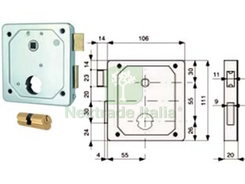 2PZ SERRAT. APPLIC. CANCELLI 2 MANDATE E SCROCCO SEPARATO + QUADRO CILINDRO TONDO 437 - MM.55 -CILINDRO TONDO ? MM.26X78 (27X51) (437.55.8) — Serrature e cilindri — rif. FERX.FER283984 2PZ SERRAT. APPLIC. CANCELLI 2 MANDATE E SCROCCO SEPARATO + QUADRO CILINDRO TONDO 437 - MM.55 -CILINDRO TONDO ? MM.26X78 (27X51) (437.55.8) — Serrature e cilindri — rif. FERX.FER283984