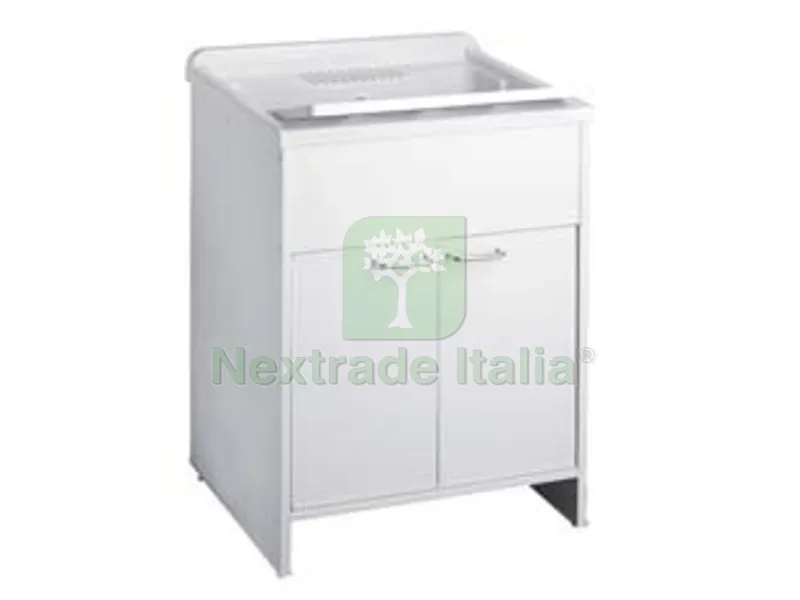 Mobile Lavatoio in PVC Bianco con Sifone - cm.60x50x85h — Scarichi e sifoni — rif. FERX.FER286589
