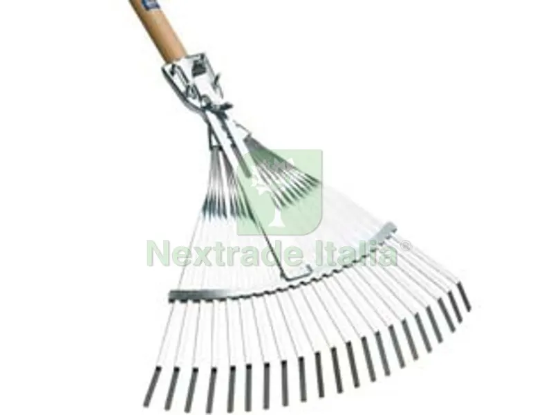 Scopa da Giardino in Metallo Regolabile con Manico Attacco Morsetto - 21 denti — Morse morsetti e strettoi — rif. FERX.FER287487