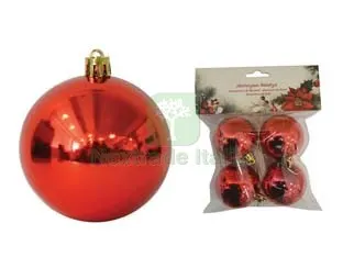SFERE LISCE E GLITTERATE COLORE ROSSO - mm.60 in confezione da 4 pezzi — Decorativi e effetti — rif. FERX.FER291019