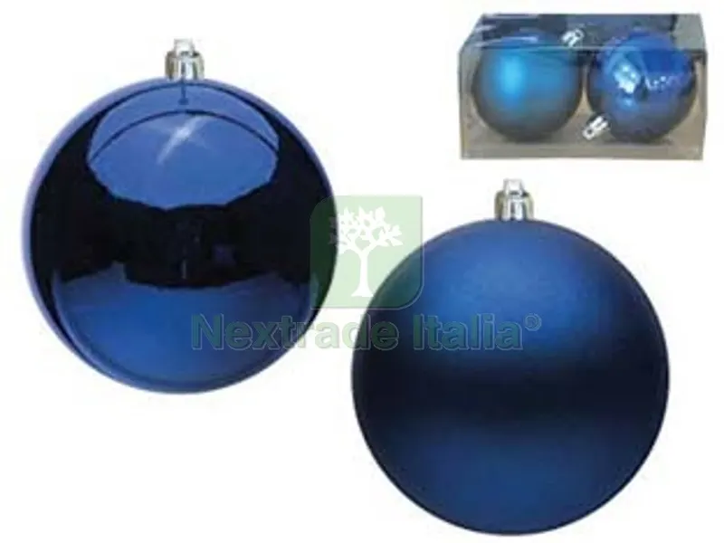 Sfere Lisce in Plastica 1 Lucida + 1 Satinata Colore Blu - mm.80 box pz.2 — Casalinghi e organizzazione — rif. FERX.FER291033