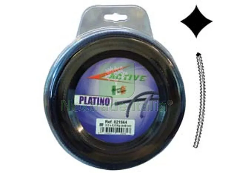FILO NYLON "PLATINO" SEGHETTATO VIOLA PER DECESPUGLIATORI - ? mm.3,3 - blister mt.50 — Ricambi e accessori macchine da giardino — rif. FERX.FER293266