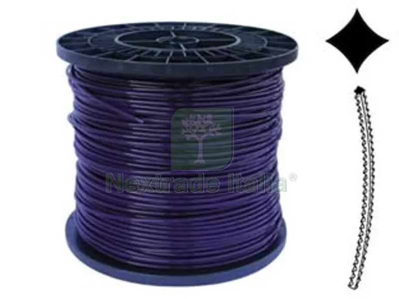 FILO NYLON "PLATINO" SEGHETTATO VIOLA PER DECESPUGLIATORE - ? mm.3,3 - bobina mt.200 — Attrezzi da giardino a motore — rif. FERX.FER293280 FILO NYLON "PLATINO" SEGHETTATO VIOLA PER DECESPUGLIATORE - ? mm.3,3 - bobina mt.200 — Attrezzi da giardino a motore — rif. FERX.FER293280