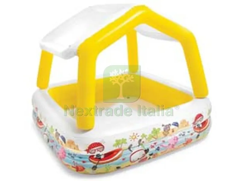 piscina gonfiabile quadra "acquario" con parasole +2 anni - cm.157x157x122h. - peso kg.3,80 (57470) — Gonfiabili e galleggianti — rif. FERX.FER294164 piscina gonfiabile quadra "acquario" con parasole +2 anni - cm.157x157x122h. - peso kg.3,80 (57470) — Gonfiabili e galleggianti — rif. FERX.FER294164